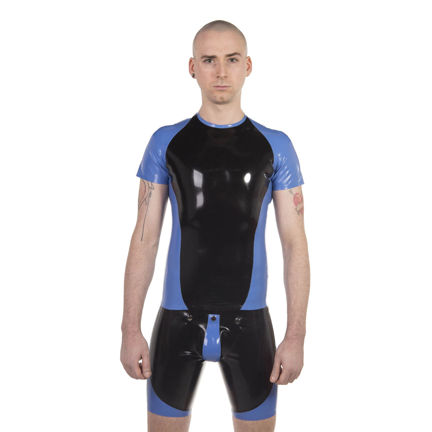 Chemise à manches courtes, noir fumé semi-transparent / gris clair