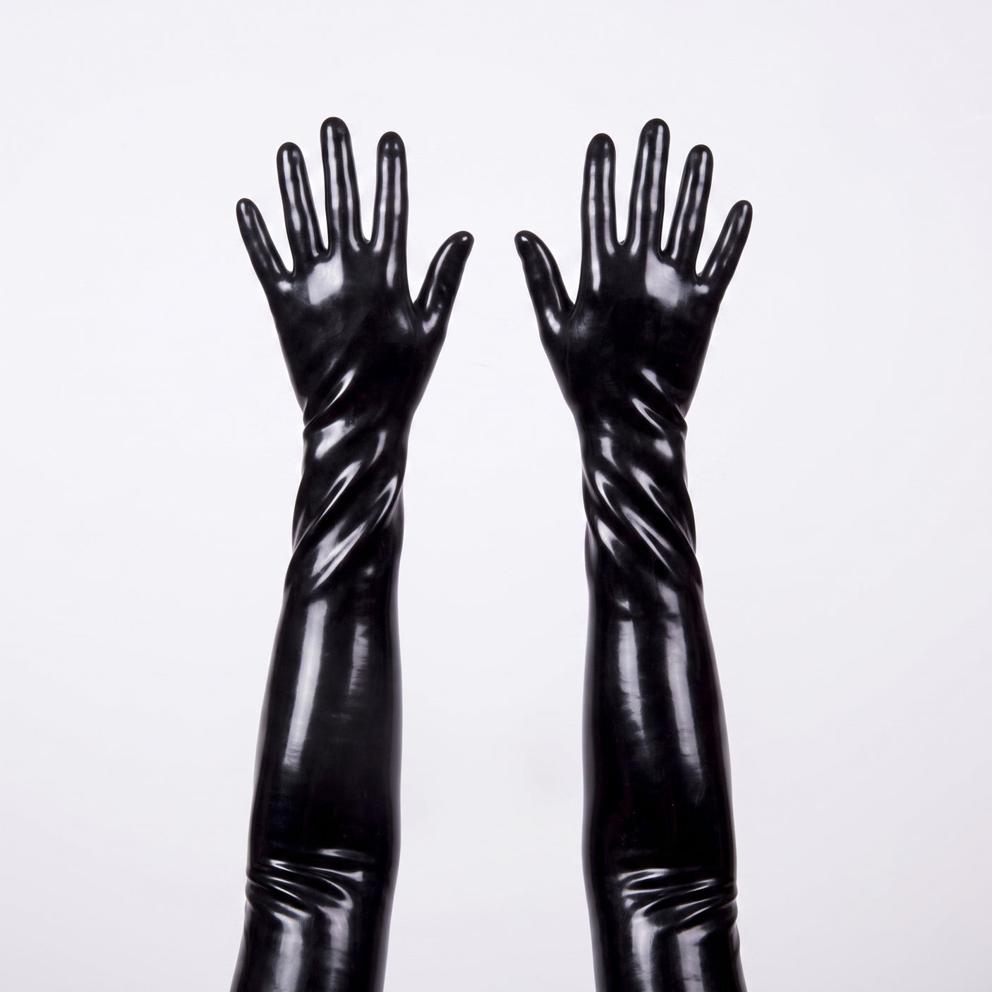 Rubber Elbow Length Gloves, Black