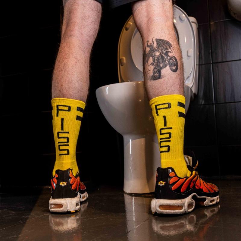 Skater Socks, PISS, Yellow/Black