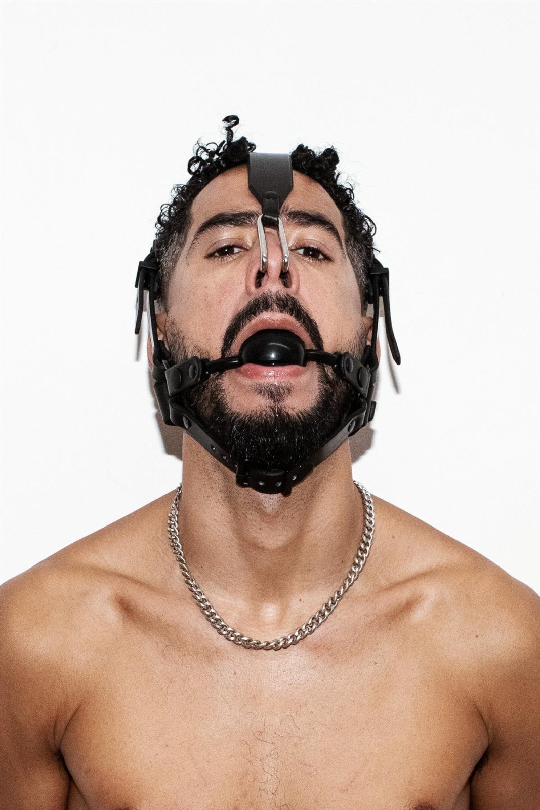 Ball Gag add on for Nose Hook Head Harness from Fetters.