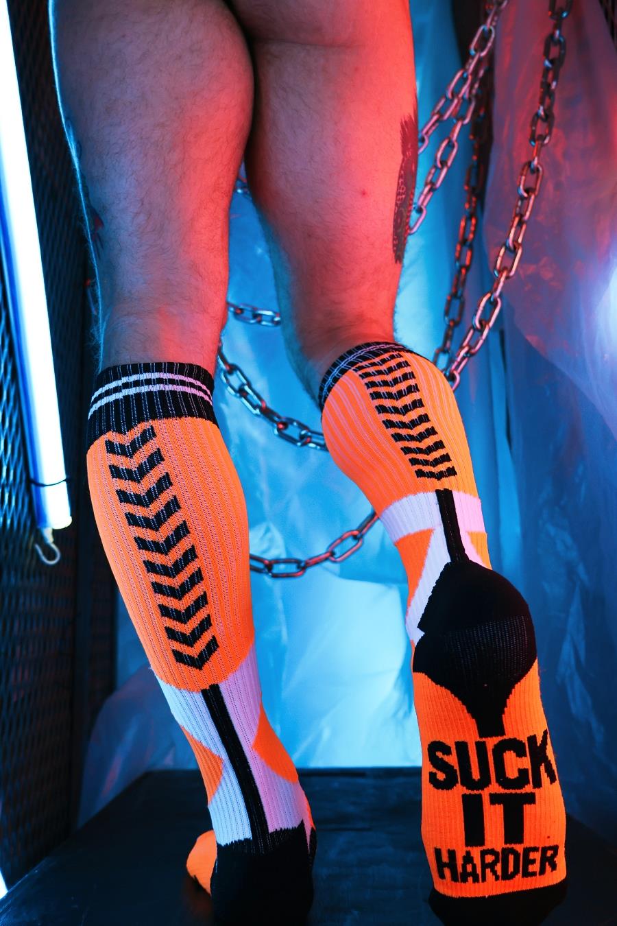 Breedwell Sucker Socks, Neon Orange from Breedwell.