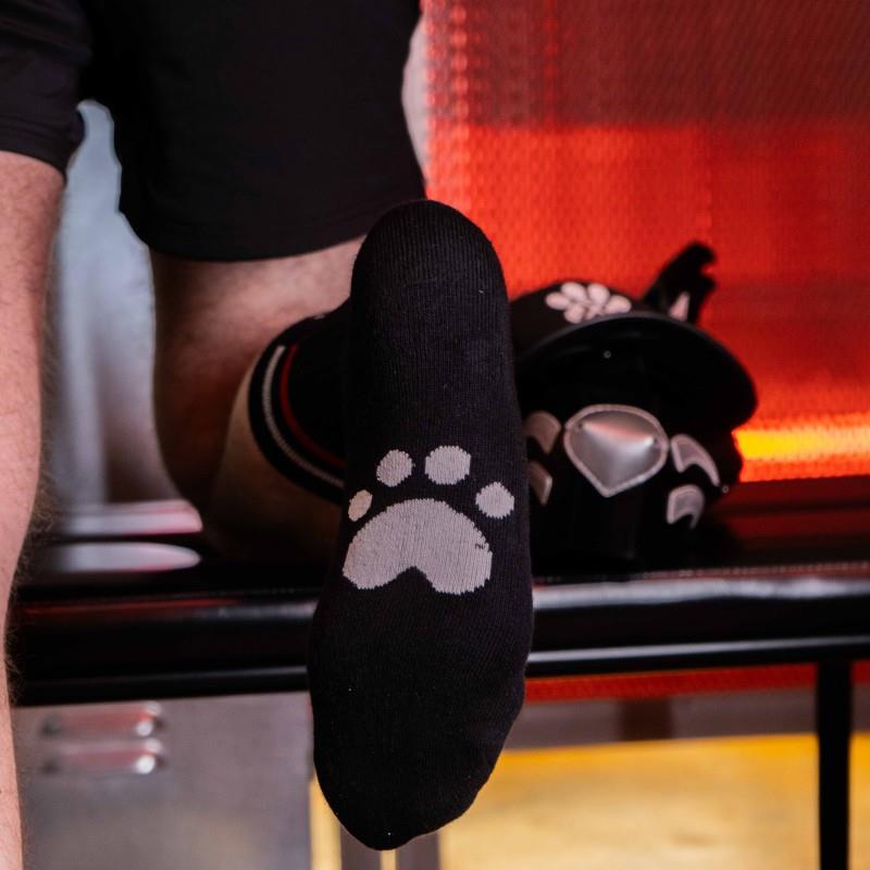 Skater Socks, WOOF, Black/White/Red
