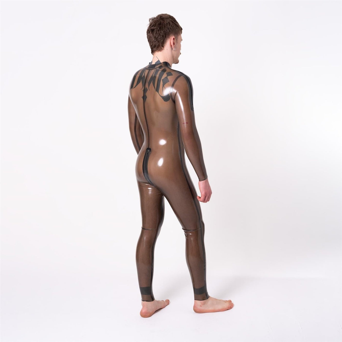 Catsuit, Shoulder Entry, Semi Trans Smokey Black, All Round Zip from REGULATION.