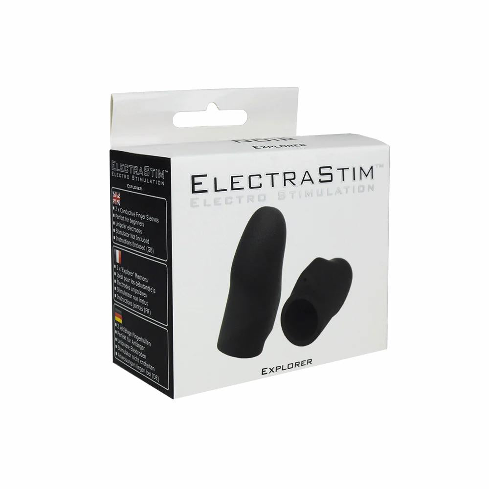 ELECTRASTIM Explorer, Silicone Noir Electro Finger Sleeves from ElectraStim.