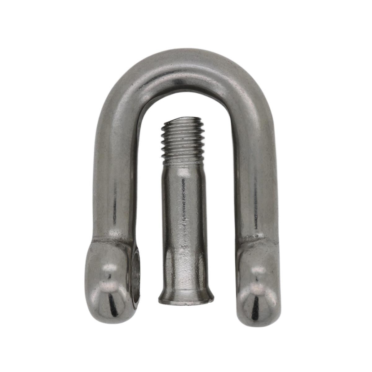 10mm D Shackle, Flush Pin, Stainless