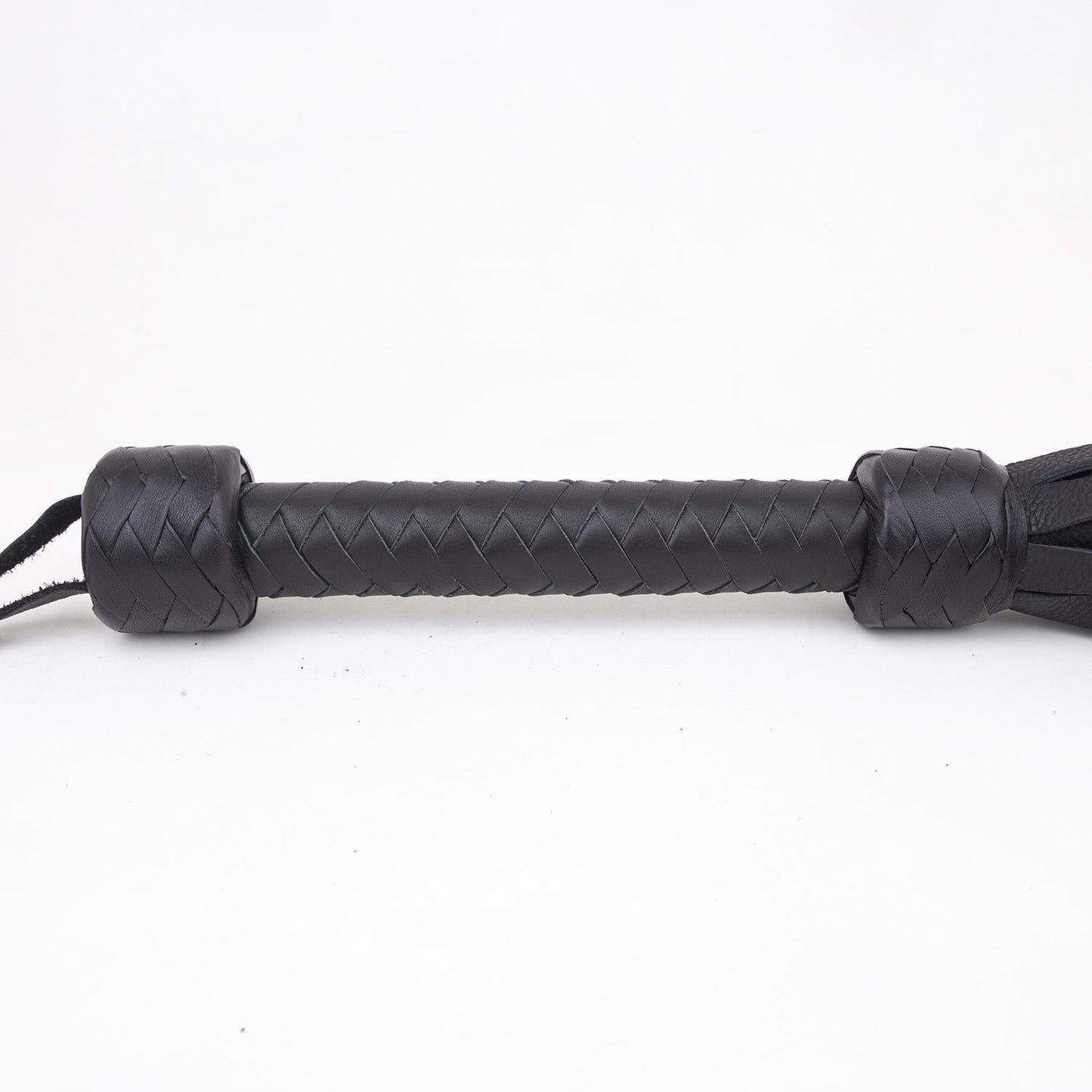 Heavy Leather Flogger, 50cm long, Black Handle from REGULATION.