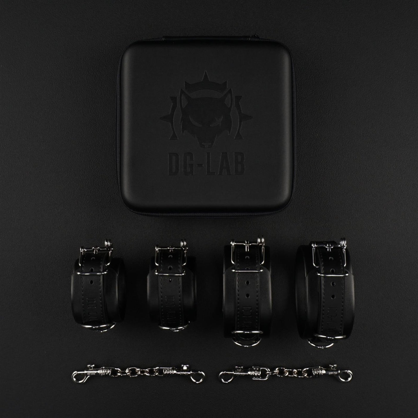 Hunter Wrist & Ankle Restraint Set, Black from Dungeon Lab.