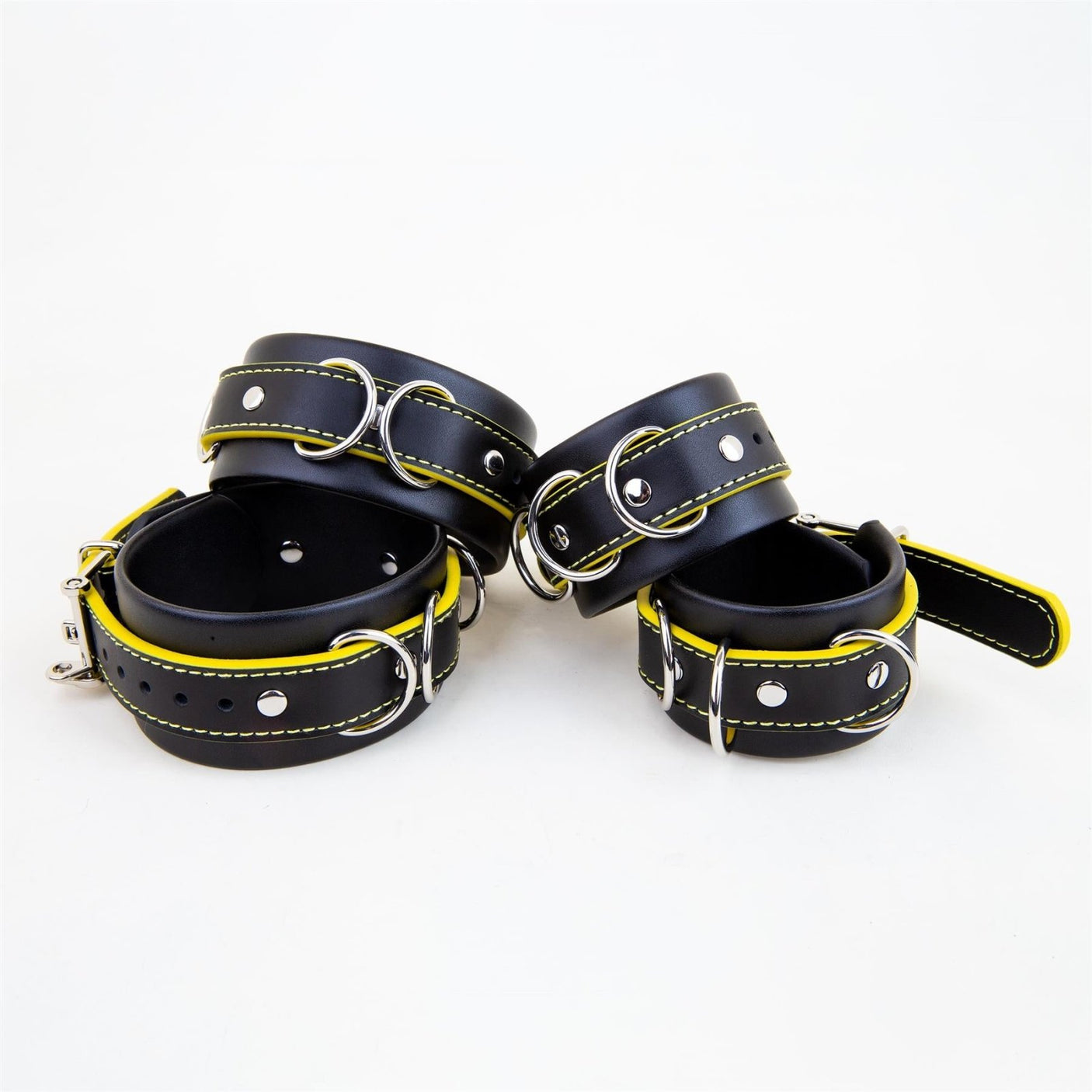 Hunter Wrist & Ankle Restraint Set, Yellow from Dungeon Lab.