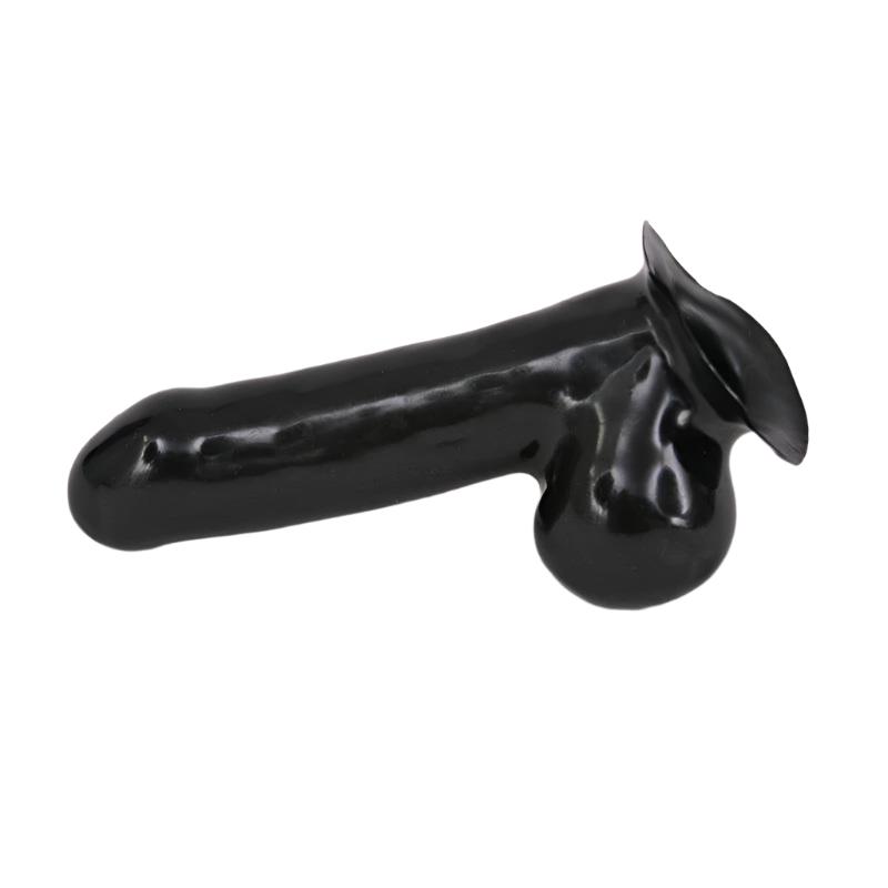 Rubber Anatomical Cock Sheath, Black, 0.6mm from Elastic - Dreams.