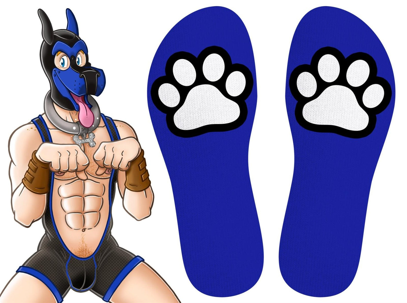 SNEAKXX "Paw" Skater Socks, Blue from SneakXX.