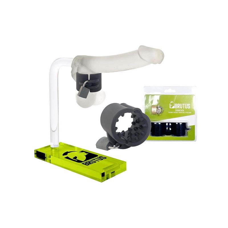 Cruncher, Silicone Lockable Spiked Ball Stretcher from Brutus.