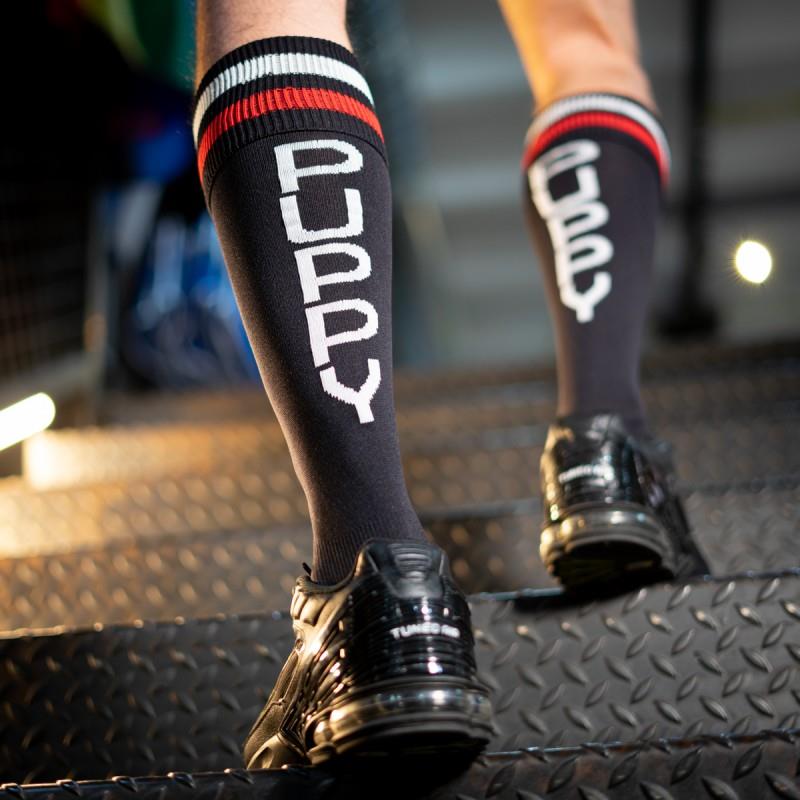 Football Socks, Puppy, Black/Red/White from Boxer Barcelona.