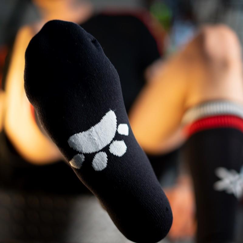 Football Socks, Puppy, Black/Red/White from Boxer Barcelona.