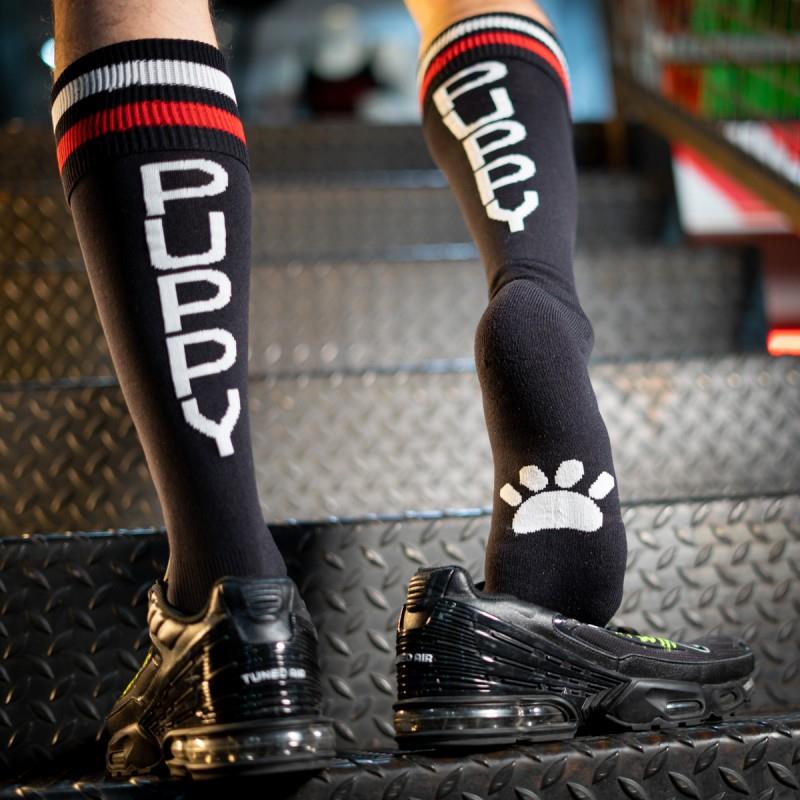 Football Socks, Puppy, Black/Red/White from Boxer Barcelona.