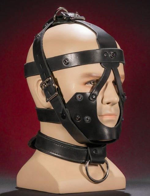Lockable Bondage Dog Muzzle, Leather, Black from Mr S Leather.