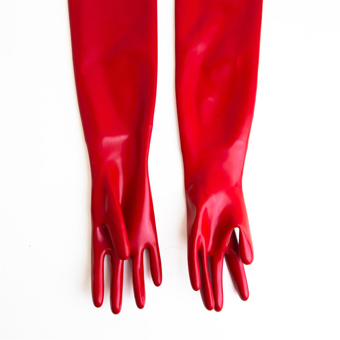 Rubber Elbow Length Gloves, Red