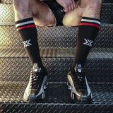 Football Socks, TOP, Black/Red/White