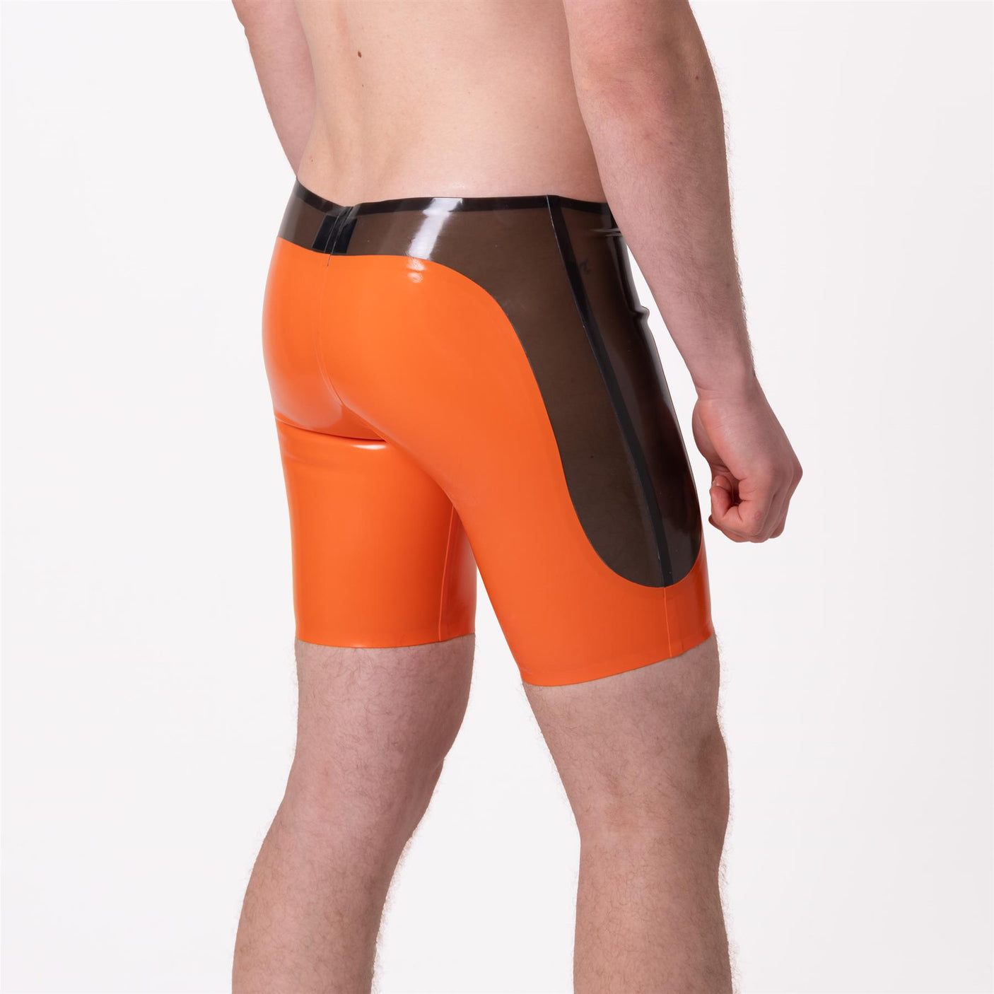 PEAK Rubber Shorts, Semi Trans Smokey Black // Made to order