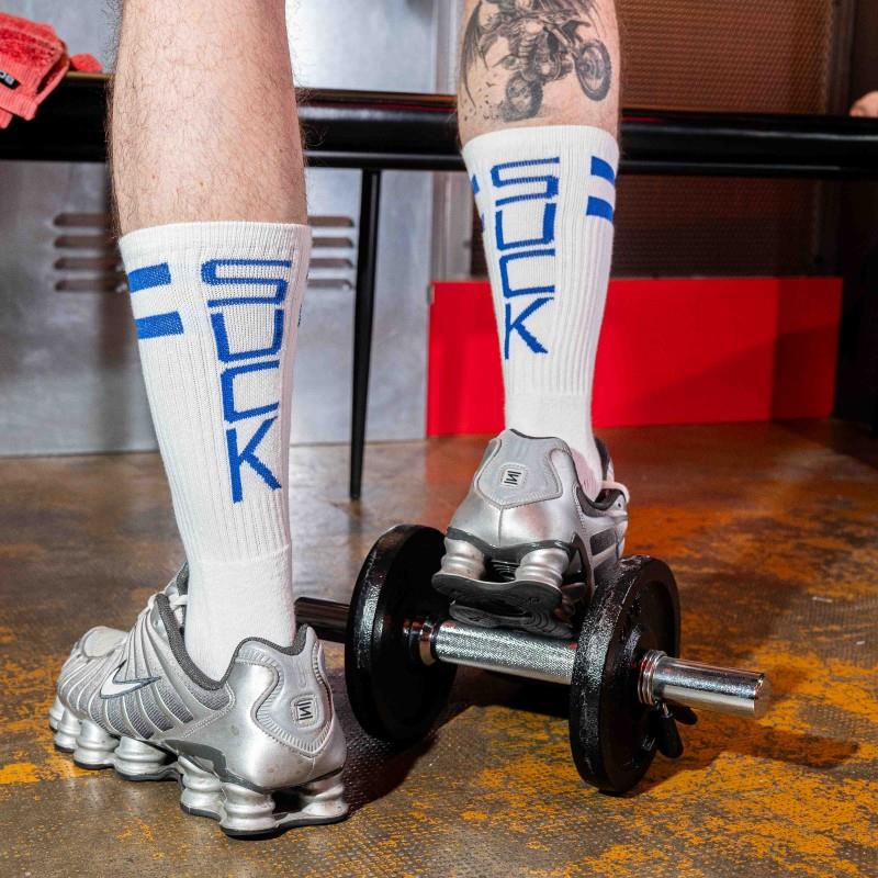 Skater Socks, SUCK, White/Royal Blue