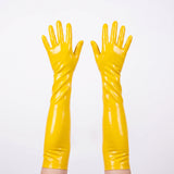 Rubber Elbow Length Gloves, Yellow