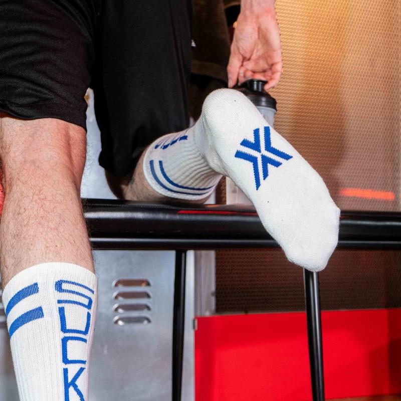 Skater Socks, SUCK, White/Royal Blue