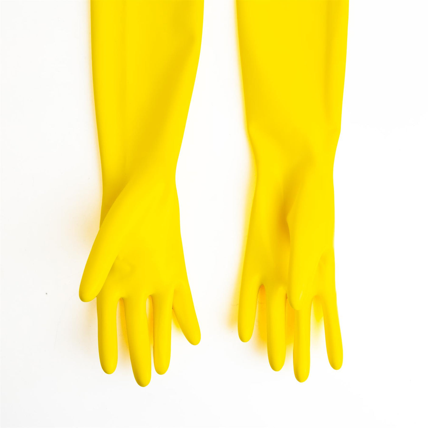 Rubber Elbow Length Gloves, Yellow