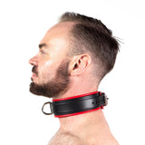 Piped Locking Leather Collar