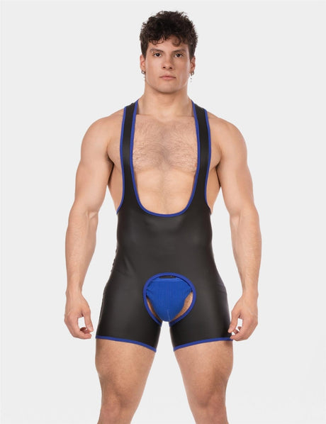 Barcode Singlet Kam, Black/Royal from Barcode Berlin.