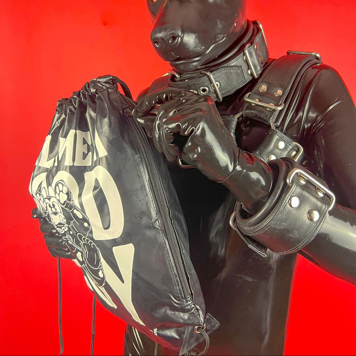 "Sitting Dog", PVC Drawstring Bag