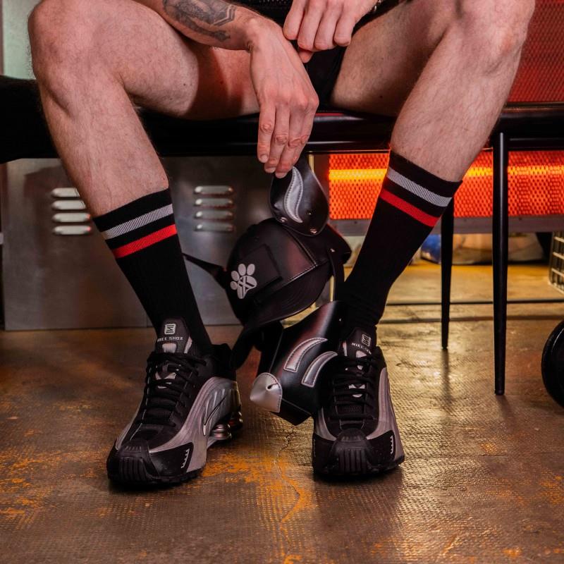 Skater Socks, WOOF, Black/White/Red