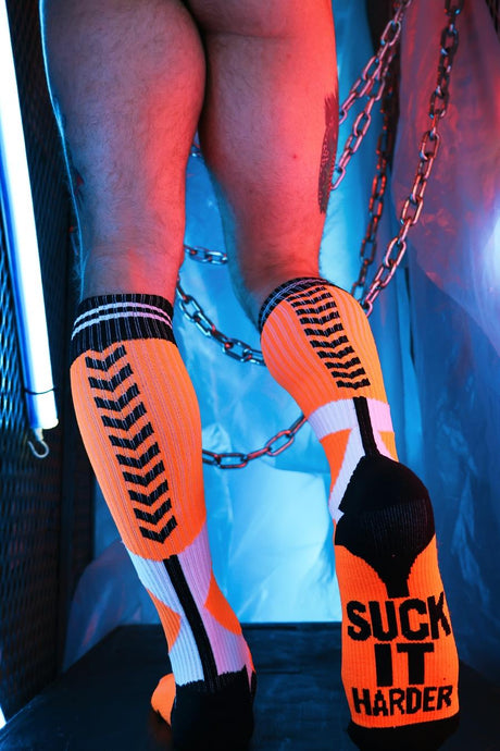 Breedwell Sucker Socks, Neon Orange from Breedwell.