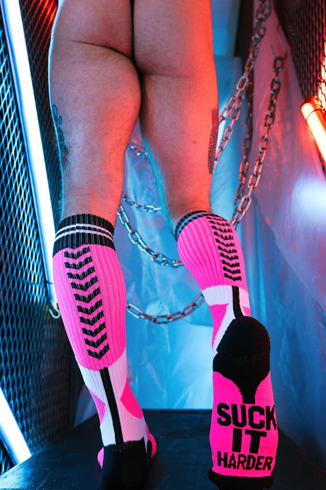 Breedwell Sucker Socks, Neon Pink from Breedwell.