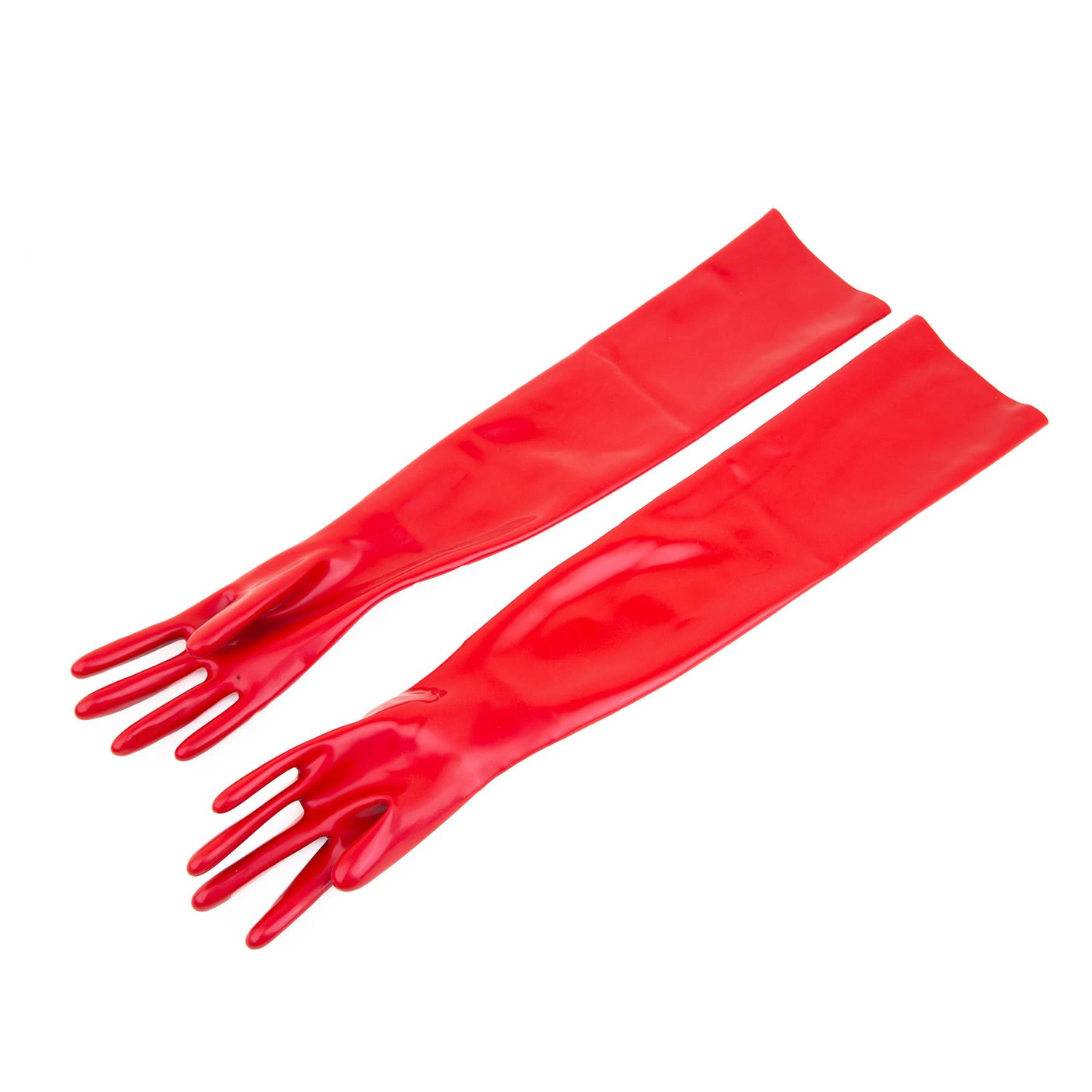 Rubber Elbow Length Gloves, Red