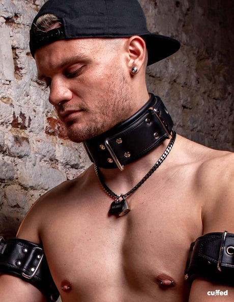 CUFFED Neck Leathstraint, Black from Cuffed.