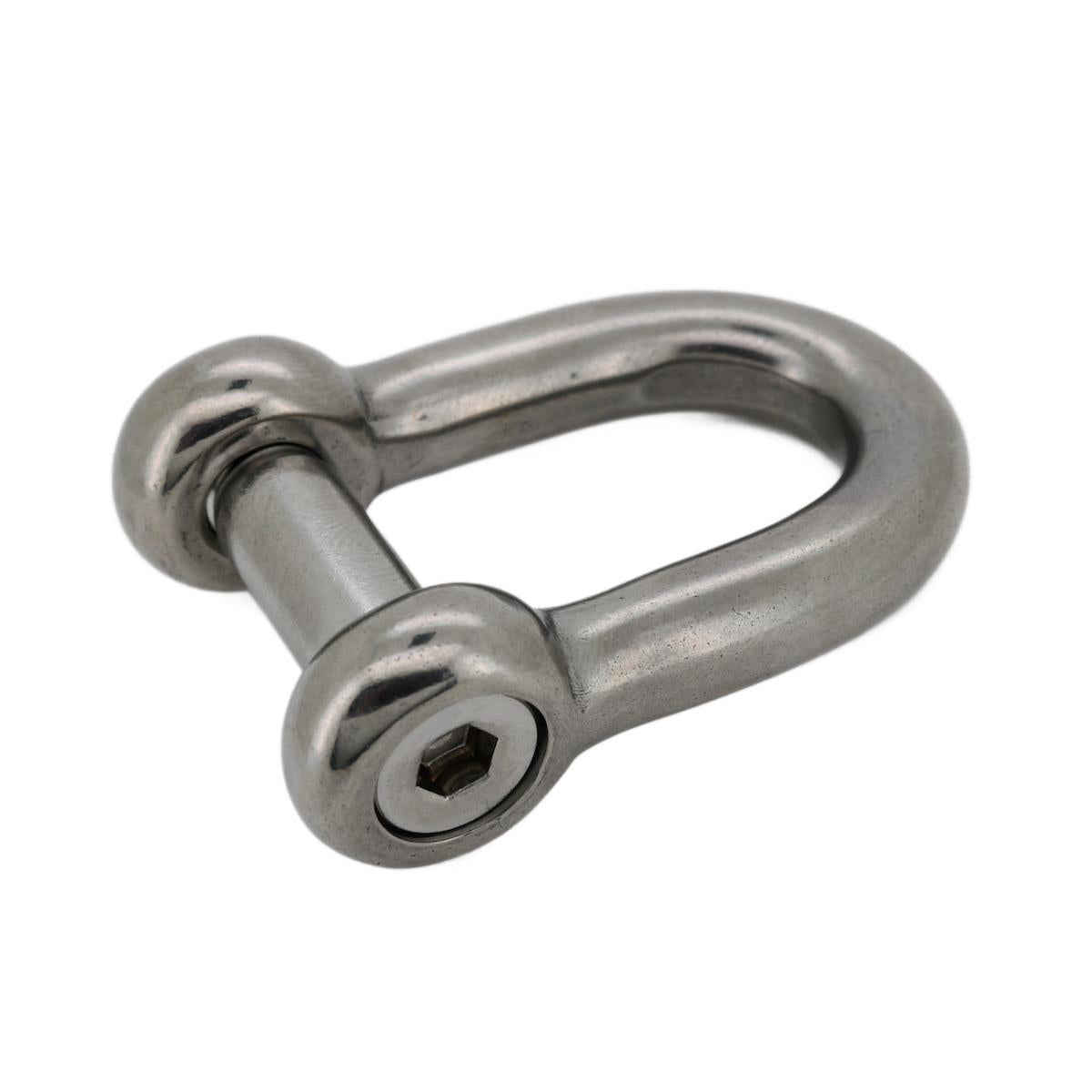 10mm D Shackle, Flush Pin, Stainless