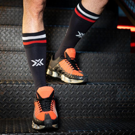 Football Socks, SLAVE, Black/Red/White from BOXER Barcelona.
