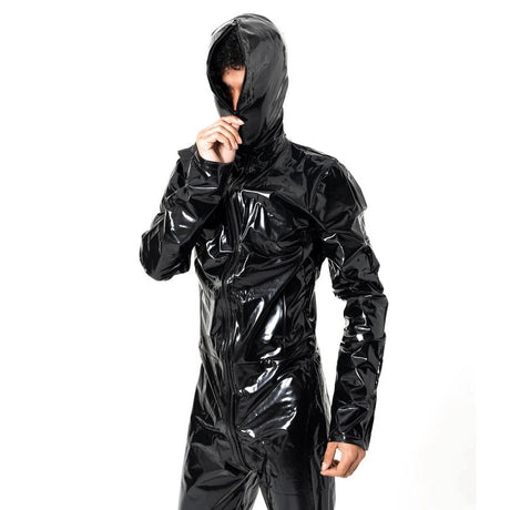 Hooded Vinyl Catsuit, Black from REGULATION.