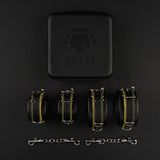 Hunter Wrist & Ankle Restraint Set, Yellow from Dungeon Lab.