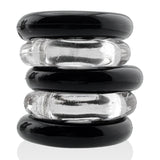 Oxballs Hünkyjunk, Jacker 5-Stack Cockrings, Clear/Black from Hunkyjunk.