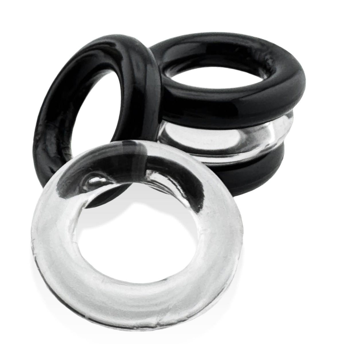 Oxballs Hünkyjunk, Jacker 5-Stack Cockrings, Clear/Black from Hunkyjunk.