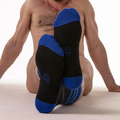 Padlock Knee High Sock, Blue from Locker Gear.