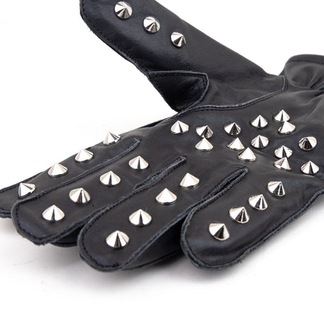 Pain Freak, Black Leather Spiked Spanking Gloves from Black Label.