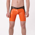 PEAK Rubber Shorts, Semi Trans Smokey Black // Made to order from REGULATION.