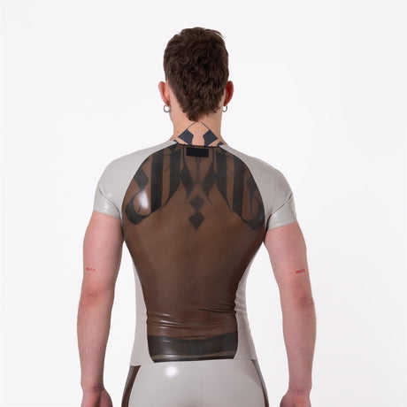 PEAK Rubber T-Shirt, Semi Trans Smokey Black // Made to order from REGULATION.