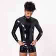 Raglan Zip Long Sleeve Rubber T-Shirt, Black from REGULATION.