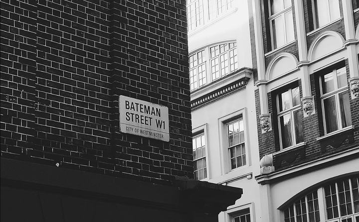 The Bateman Street W1 street sign