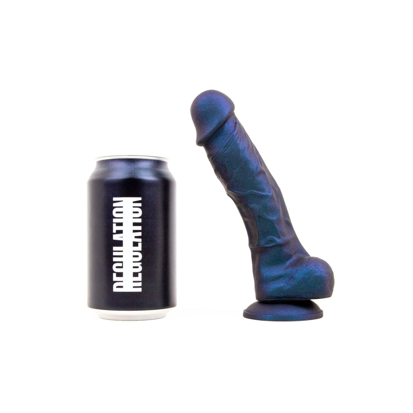 REGULATION Realisms, Suction Cup Dildo, 7.5'', Oil Slick Midnight from REGULATION.