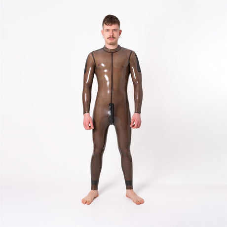Rubber Catsuit, Shoulder Entry, Semi Trans Smokey // Made to order from REGULATION.
