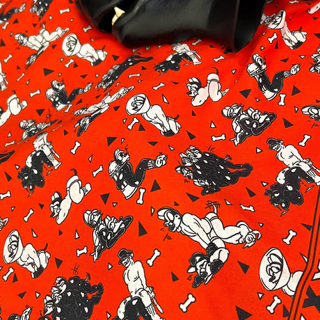 Rubber Puppy Bandana, Red from James Newland Illustration.