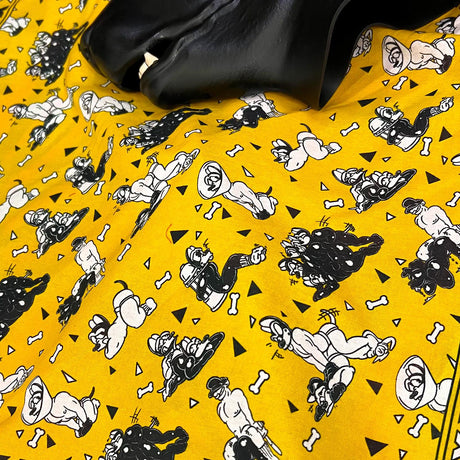 Rubber Puppy Bandana, Yellow from James Newland Illustration.